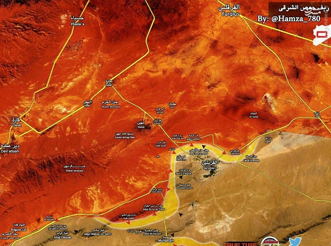 سیطره ارتش سوریه بر ارتفاعات حاشیه قریتین+فیلم و عکس