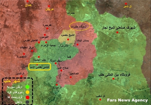 آغاز عملیات آزادسازی اردوگاه «حندرات» در استان «حلب» سوریه+نقشه