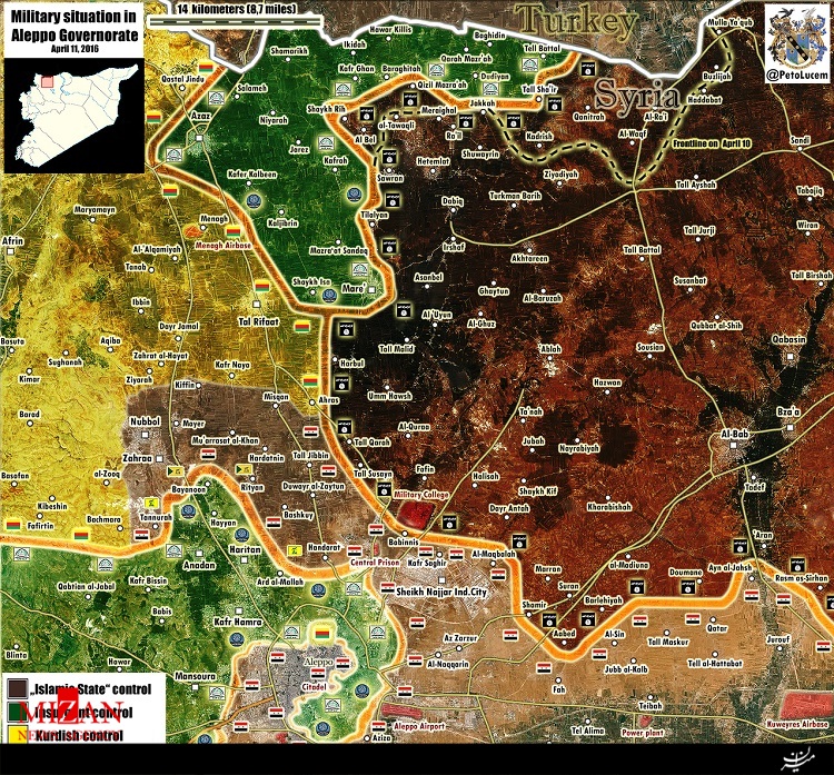 استان حلب سوریه در کنترل چه گروه‎هایی است؟ +نقشه