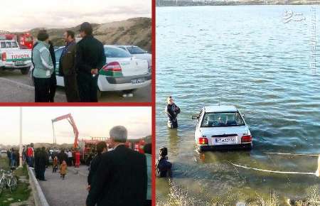 عکس/ سقوط خودرو به دریاچه شورابیل