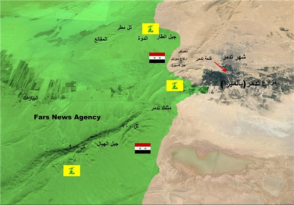 آخرین وضعیت میدانی شهر «تدمر»؛ فرار خانواده‌های داعشی به سمت شرق +نقشه