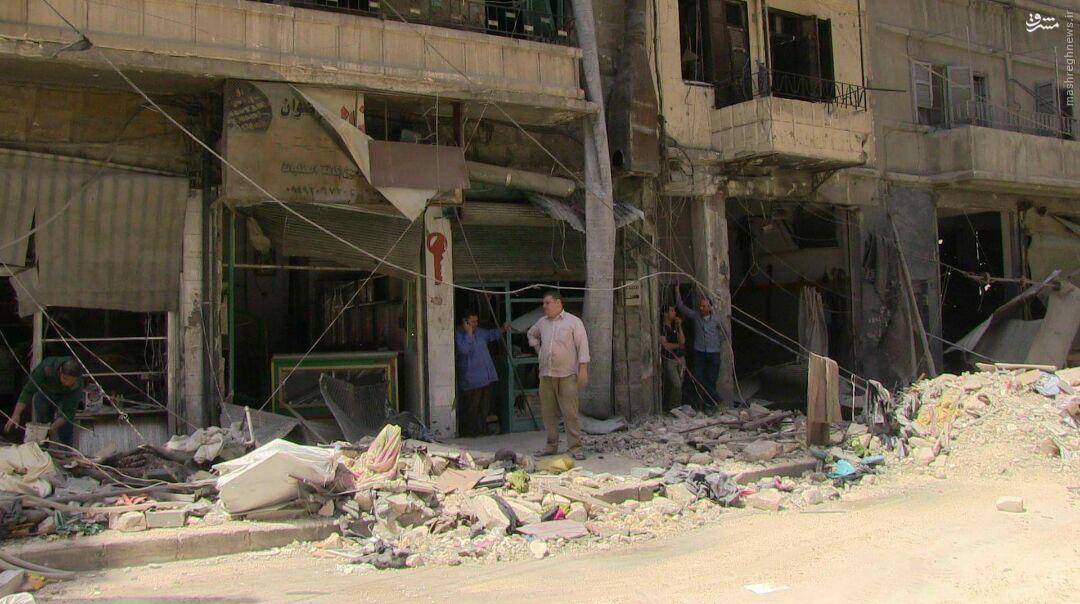 حملات خمپاره ای خونین تروریستها به محلات حلب+عکس