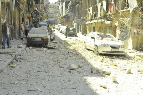 حملات خمپاره ای خونین تروریستها به محلات حلب+عکس