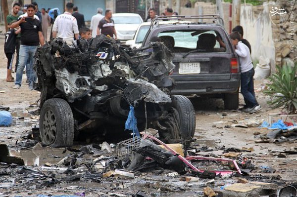 انفجار ون بمبگذاری شده در بعقوبه عراق+عکس