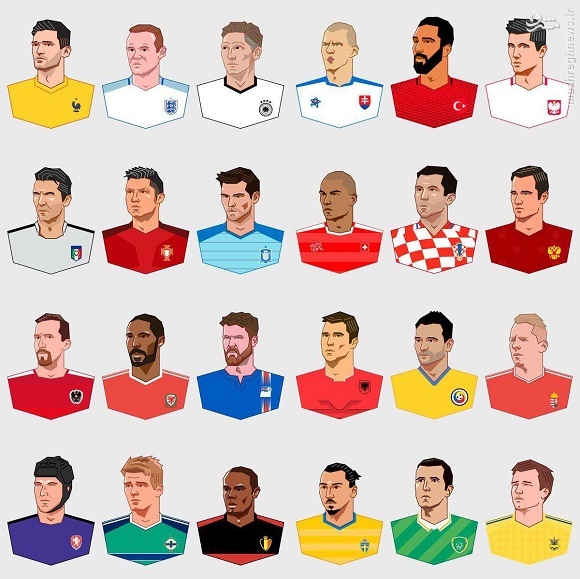عکس/ کاپیتان های تیم‌های حاضر در یورو 2016