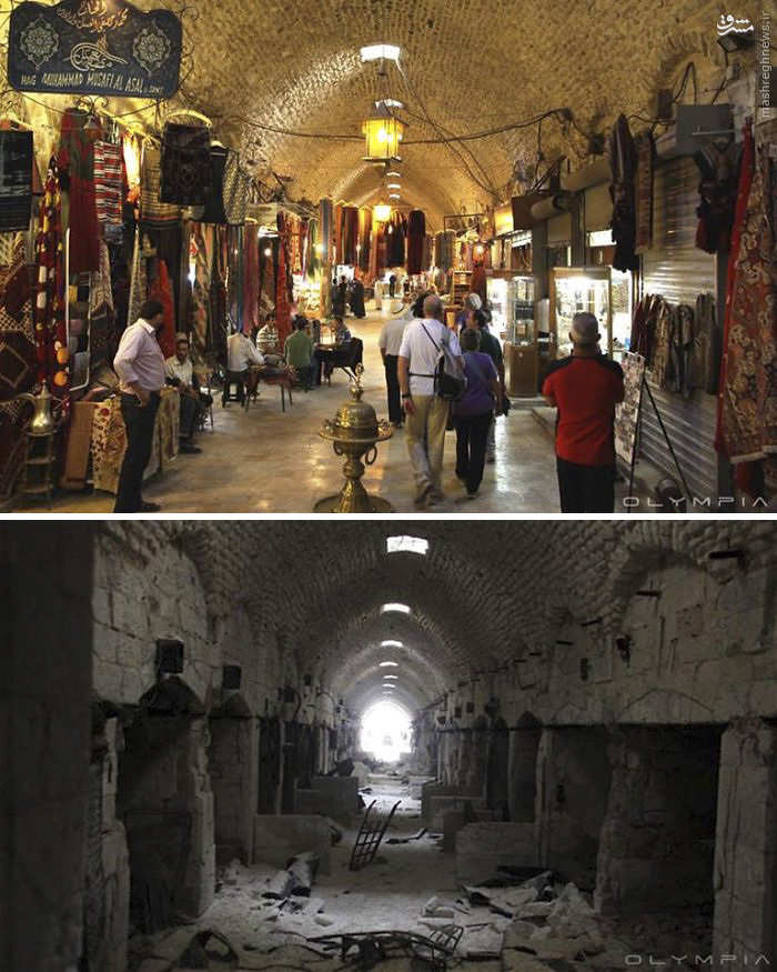 عکس/ بازار حلب قبل و بعد از آمدن تروریستها