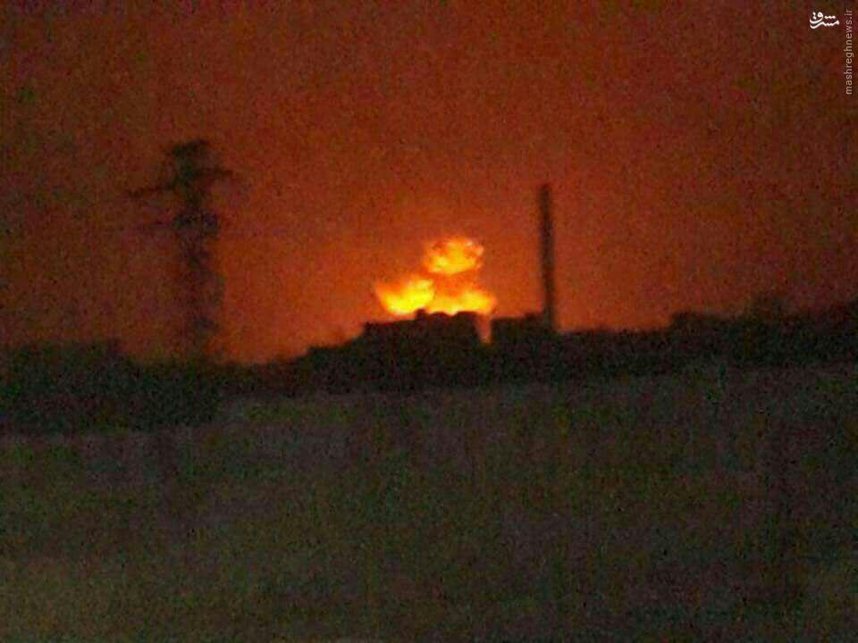 انفجار در کارخانه نظامی ارتش سوریه+عکس و فیلم