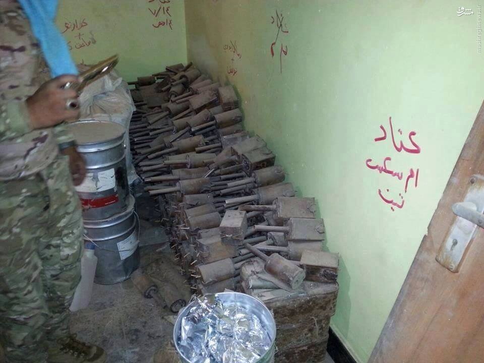 خانه های اهالی فلوجه انبار مهمات و سلاح داعش+عکس