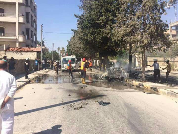 انفجار خودروی بمبگذاری شده در ادلب+عکس