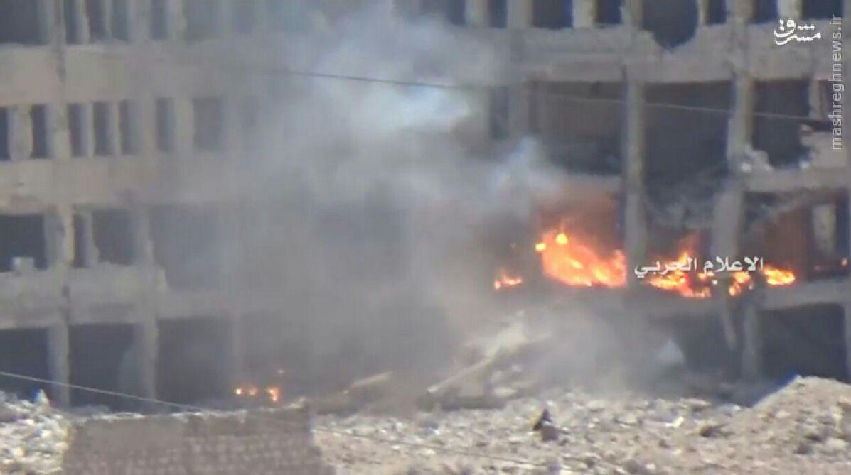 انهدام مقر استقرار تروریستها در جنوب حلب+عکس