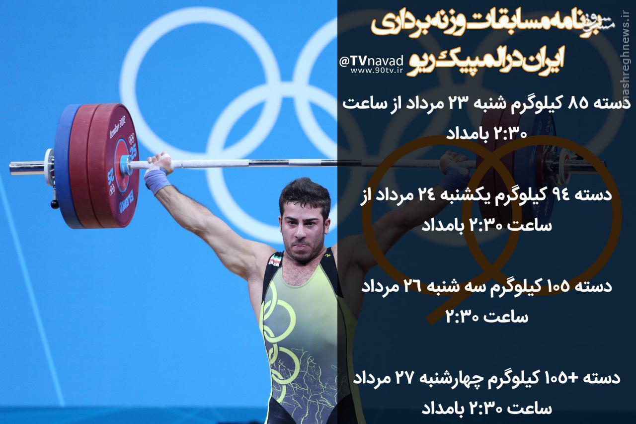 عکس/ برنامه وزنه‌برداران ایران در المپیک ریو