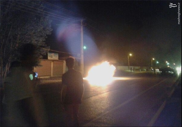 آتش‌سوزی مگان پلیس‌راه در ساری +تصاویر