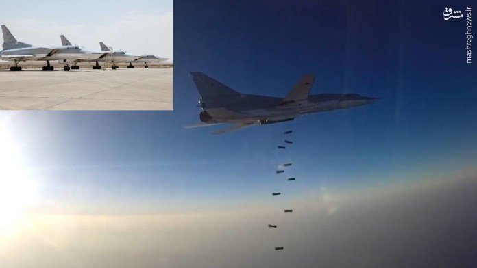 نخستین حملات بمب افکن های روسی مستقر در پایگاه همدان+فیلم و عکس