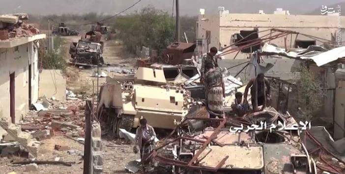 نابودی ستون زرهی ارتش سعودی توسط یمنیها+عکس
