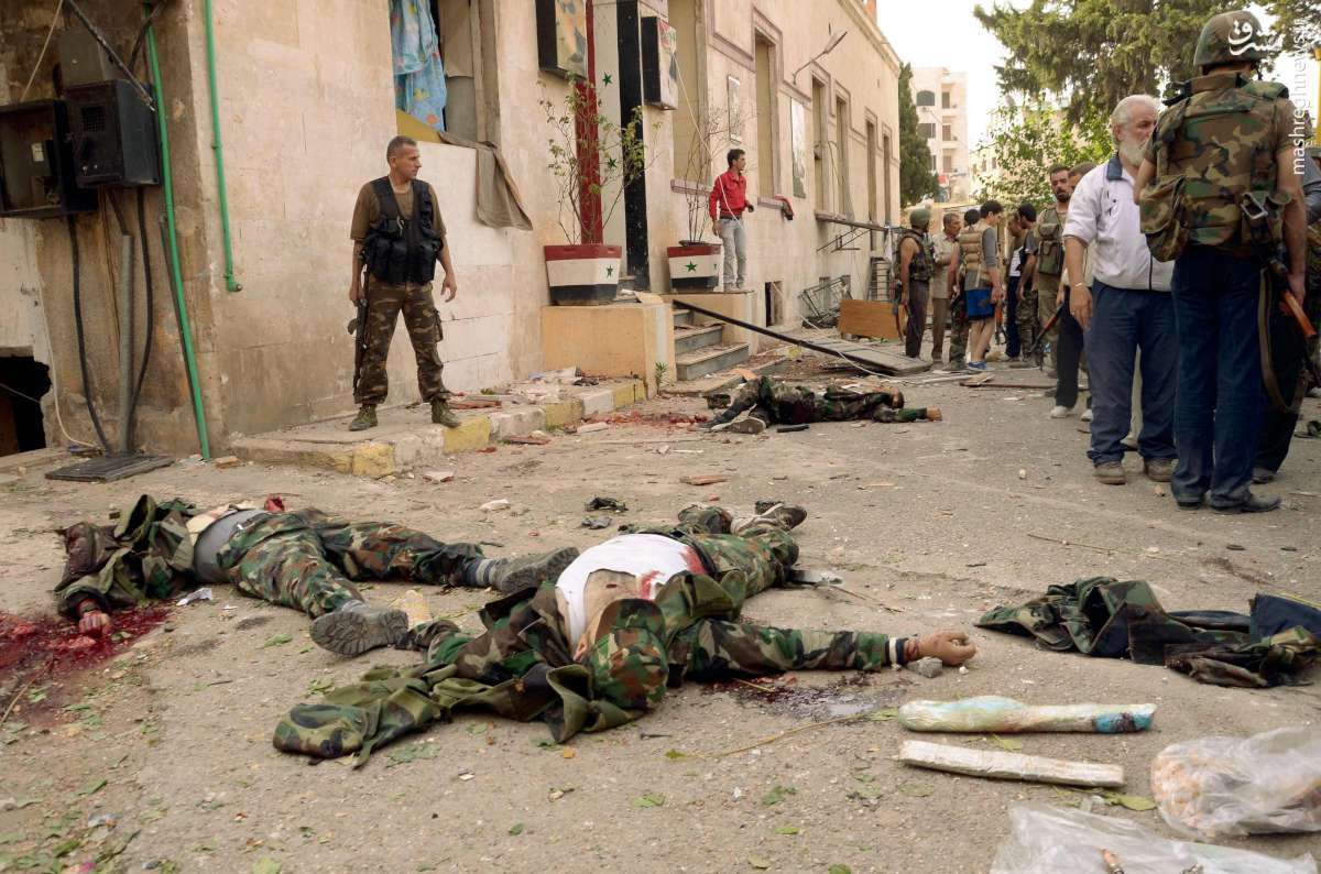 حمله تروریستها به مراکز ارتش در قدسیای دمشق+عکس