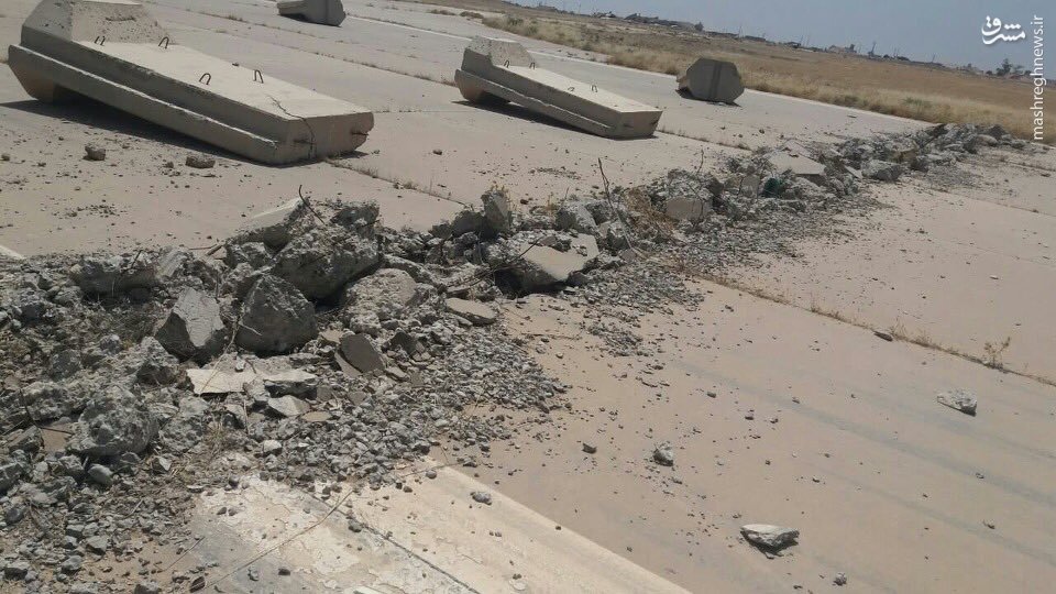 تخریب فرودگاه نظامی قیاره عراق توسط داعش+عکس
