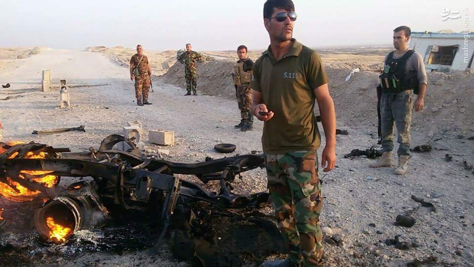 فداکاری نظامی عراقی مانع انتحاری داعش شد+عکس