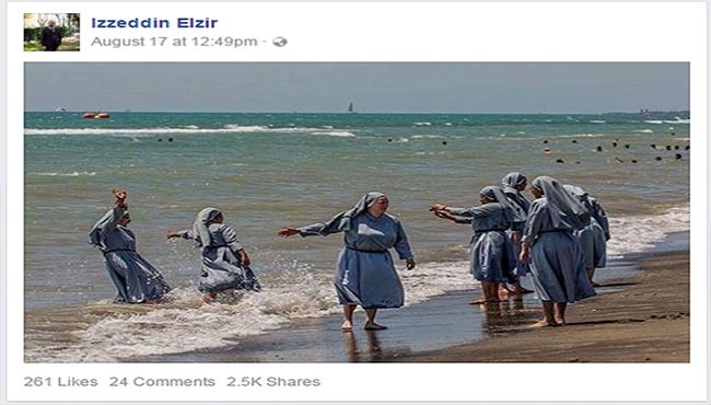 تصویر عجیب راهبه‌ها پس از ممنوعیت لباس شنای اسلامی