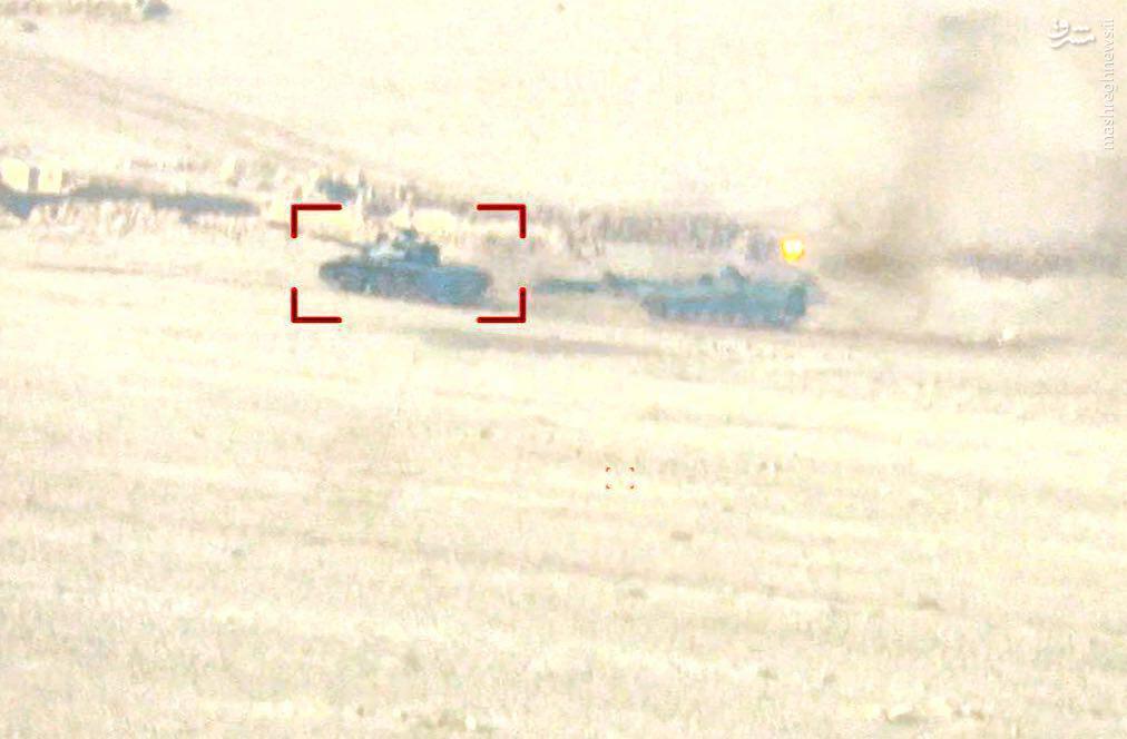 انهدام دو دستگاه تانک ارتش ترکیه توسط کردها+عکس
