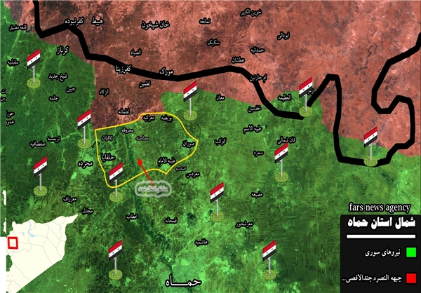 آغاز روند بازپس‌گیری مناطق اشغالی شمال حماة +نقشه