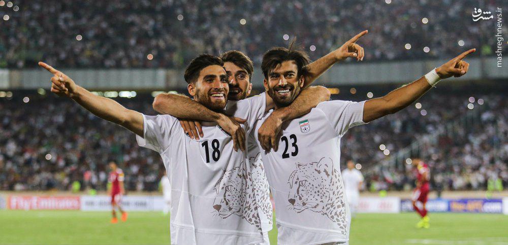 عکس/ شادی 3 ستاره ایران پس از برد مقابل قطر