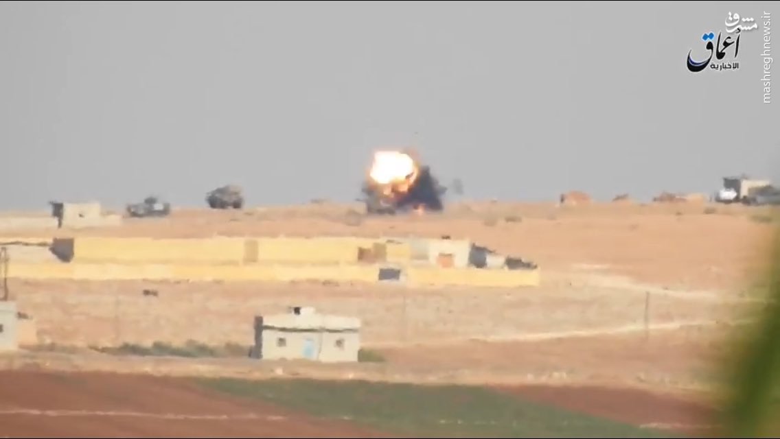 انهدام دو تانک ارتش ترکیه در شمال حلب+عکس
