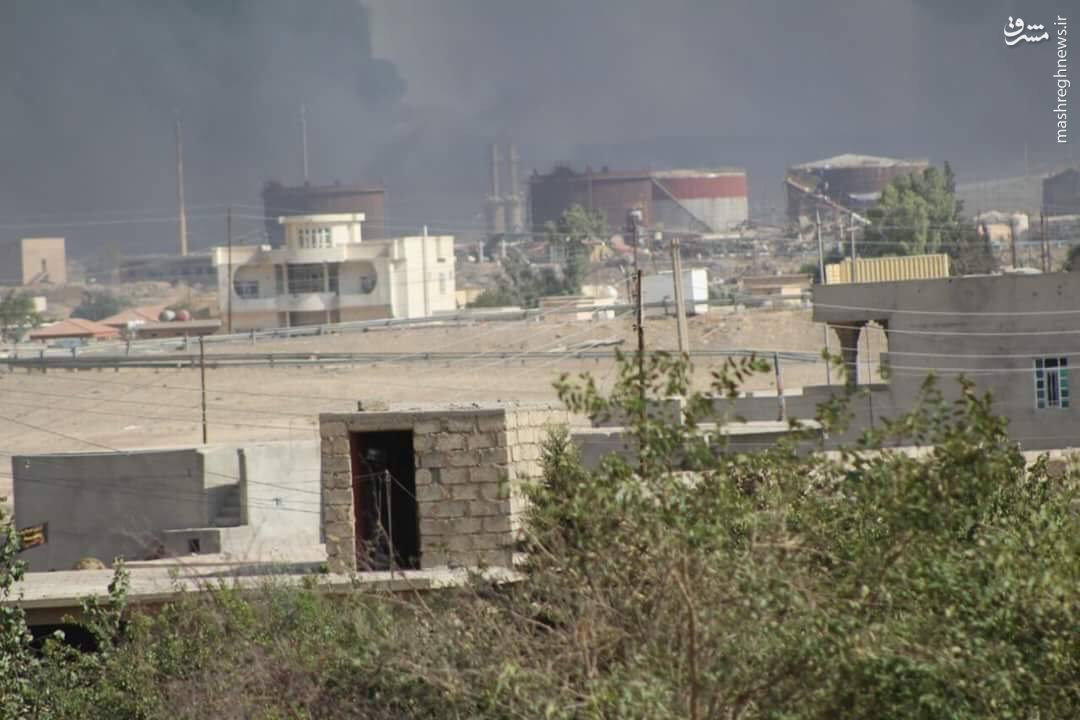 داعش پالایشگاه القیاره را آتش زد+عکس