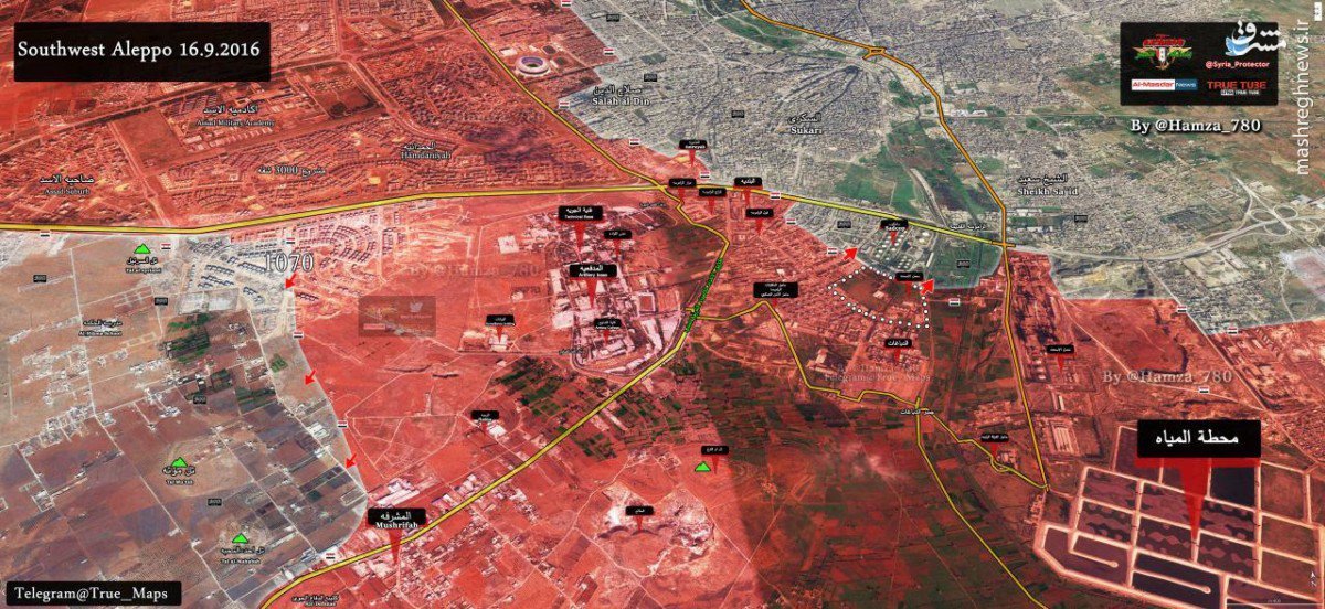 پیشروی جدید ارتش سوریه در حلب+نقشه