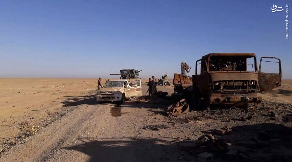 انهدام کاروان زرهی داعش در شمال رمادی+عکس