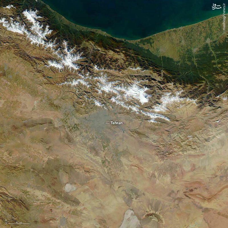 عکس/ شدت آلودگى هواى تهران از نمای جو زمین