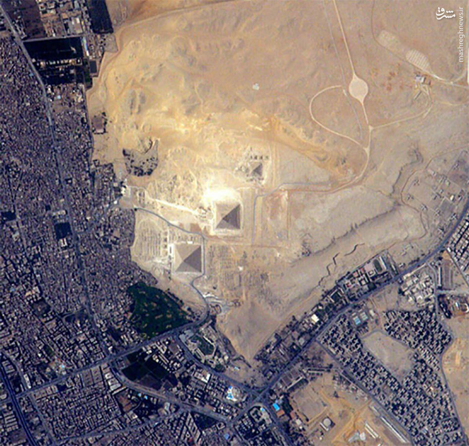 تصویر اهرام ثلاثه مصر از فضا +عکس